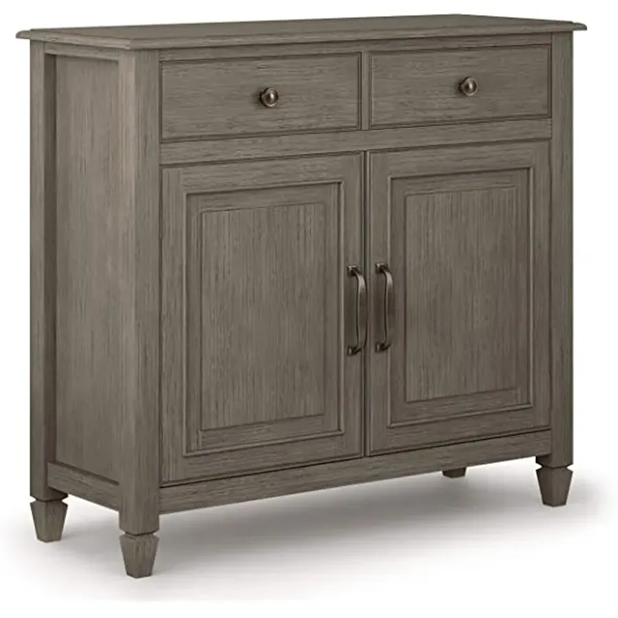 SOLID WOOD 40 inch Wide Transitional Entryway Storage Cabinet