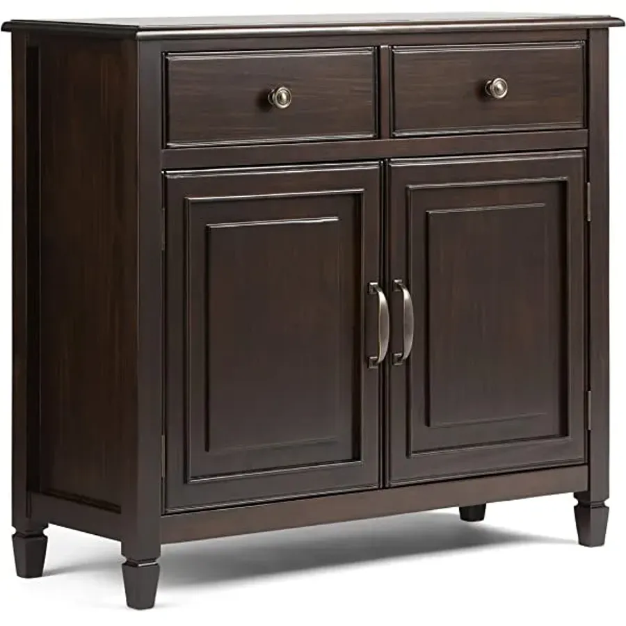 SOLID WOOD 40 inch Wide Transitional Entryway Storage Cabinet