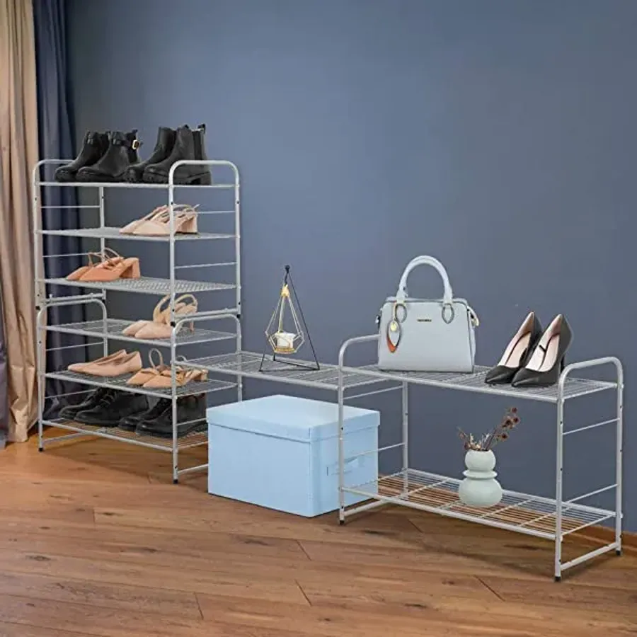 3-Tier Shoe Rack - Stackable and Adjustable Multi-Function