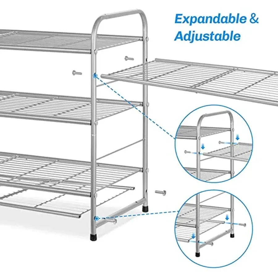 3-Tier Shoe Rack - Stackable and Adjustable Multi-Function