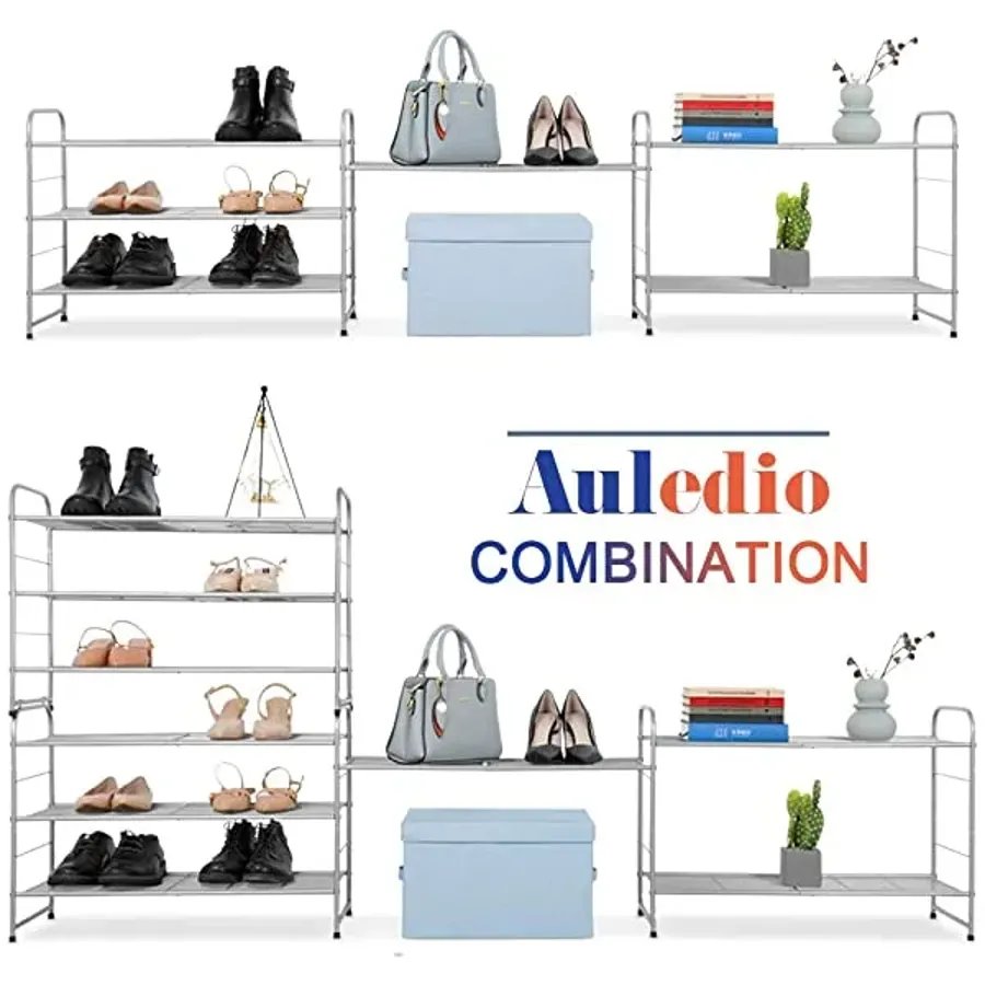 3-Tier Shoe Rack - Stackable and Adjustable Multi-Function