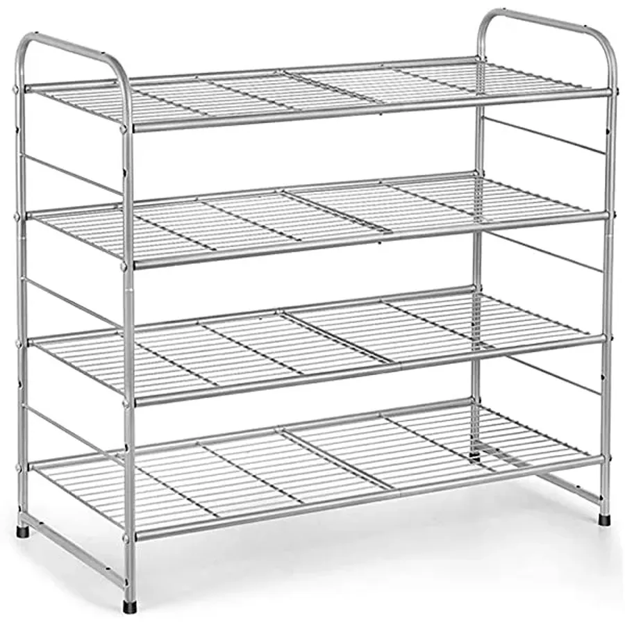 3-Tier Shoe Rack - Stackable and Adjustable Multi-Function