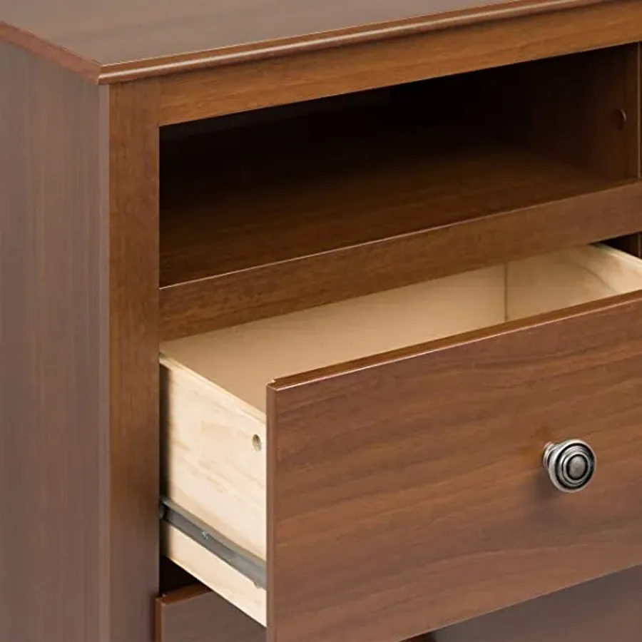 2 Drawer Nightstand with Open Shelf