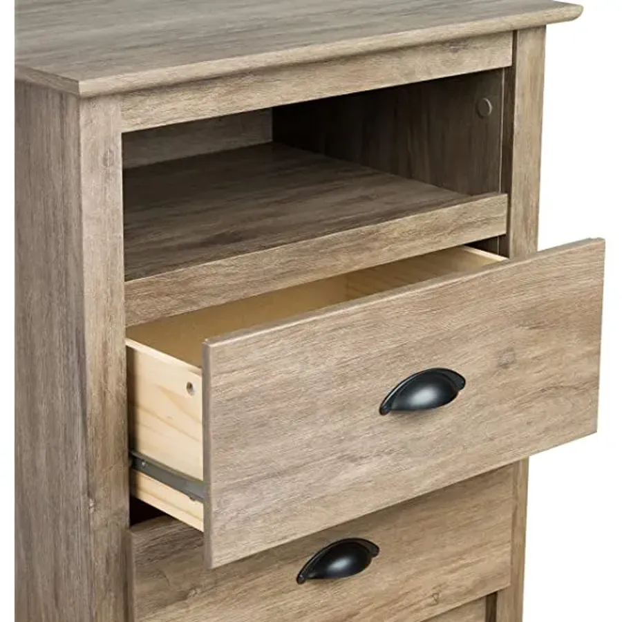 2 Drawer Nightstand with Open Shelf