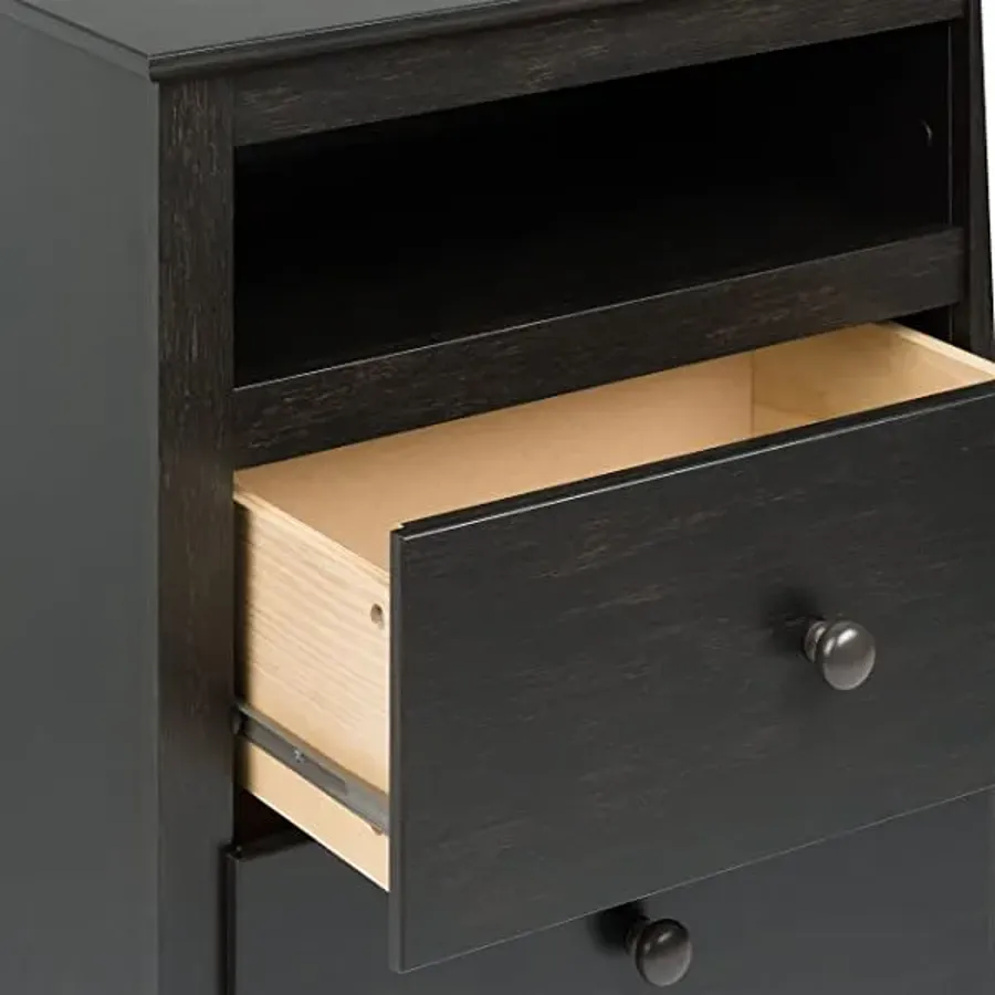 2 Drawer Nightstand with Open Shelf