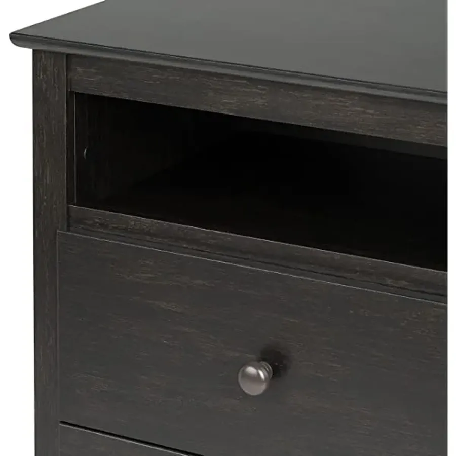 2 Drawer Nightstand with Open Shelf