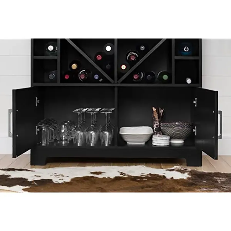 Bar Cabinet with Liquor and Wine Bottle Storage