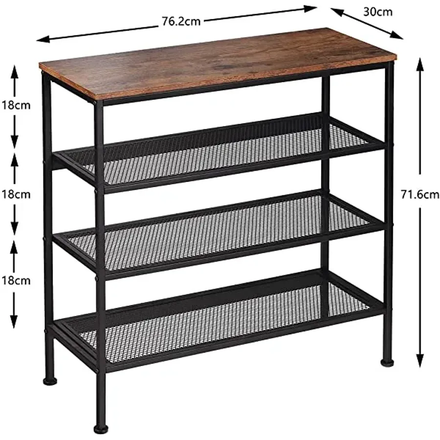 Shoe Rack - 4 Tiers Height Adjustable Shoe Organizer