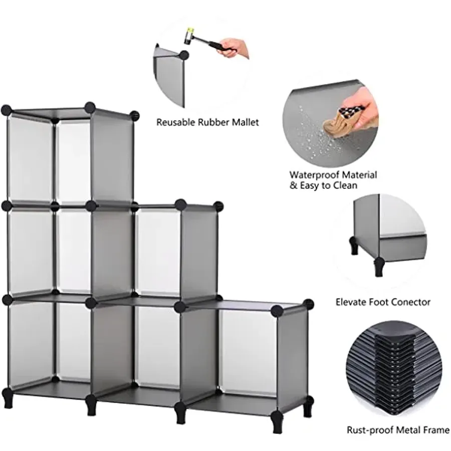 6-Cube Closet Organizers and Storage - Black