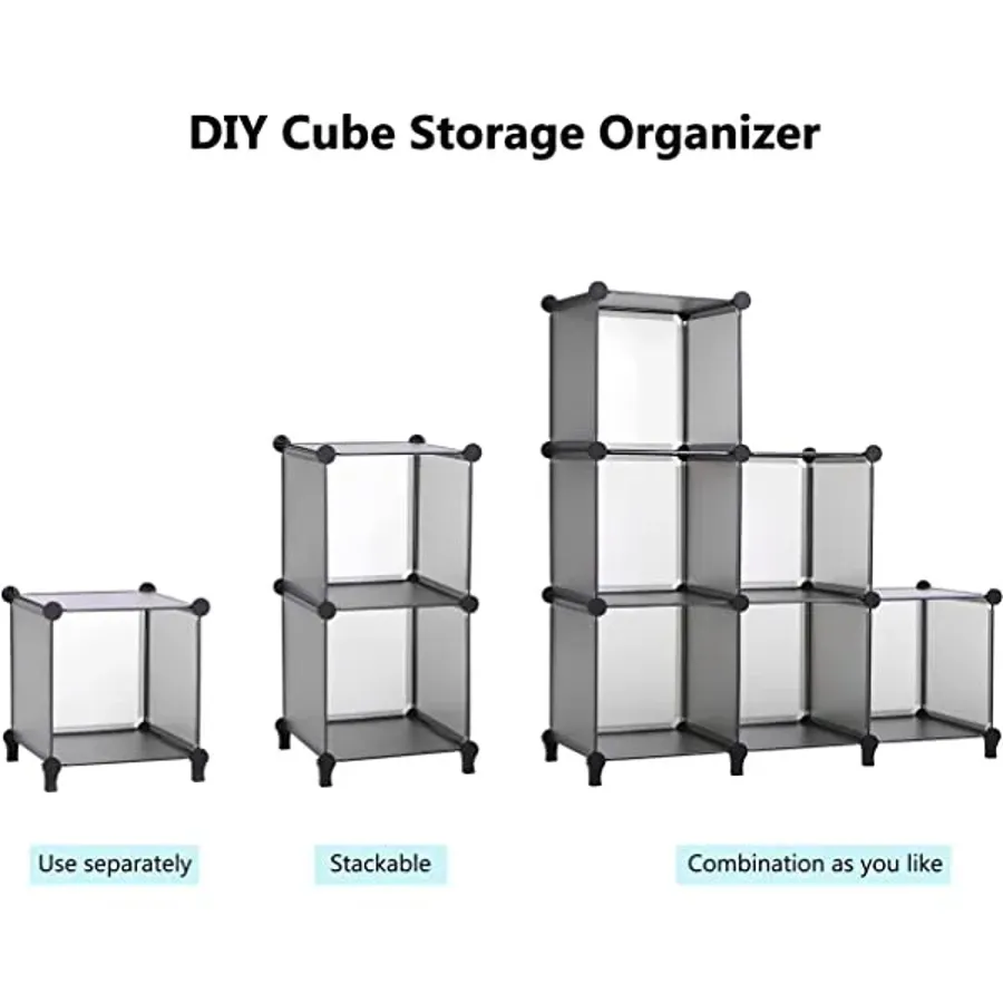 6-Cube Closet Organizers and Storage - Black