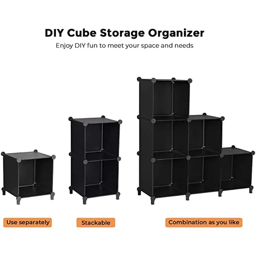 6-Cube Closet Organizers and Storage - Black