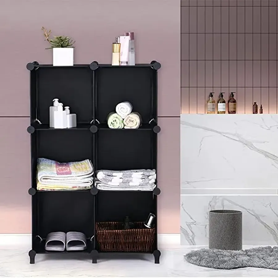 6-Cube Closet Organizers and Storage - Black