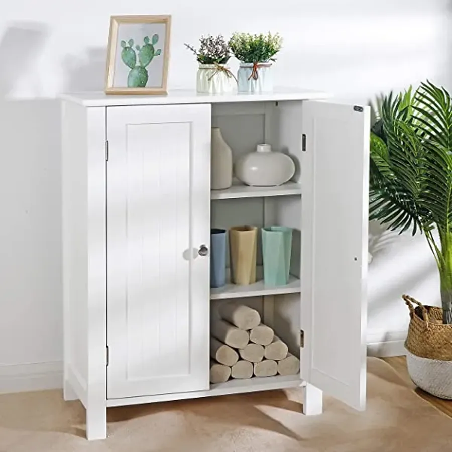 Modern Bathroom Floor Storage Cabinet with Adjustable Shelf