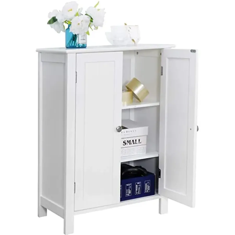 Modern Bathroom Floor Storage Cabinet with Adjustable Shelf