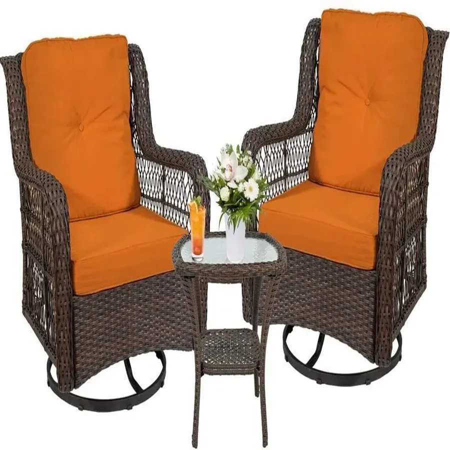 Wicker Rocking Chairs Set of 2