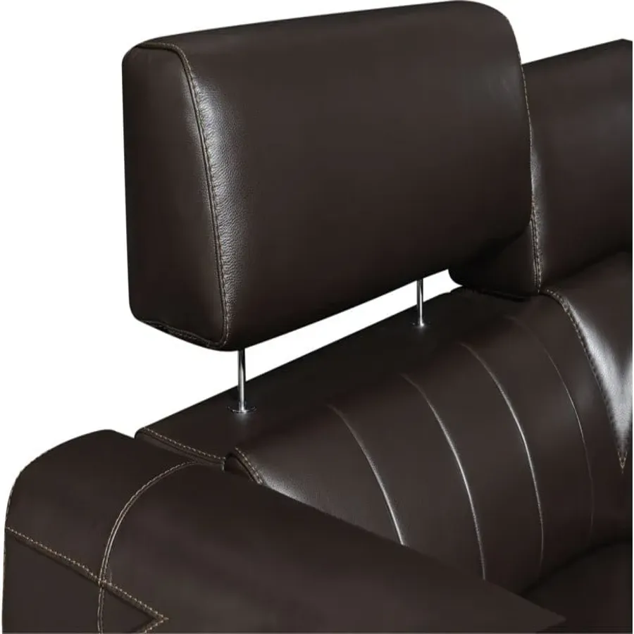 4-Seat Power Reclining Leather Sectional Sofa With Outlets And Usb Ports