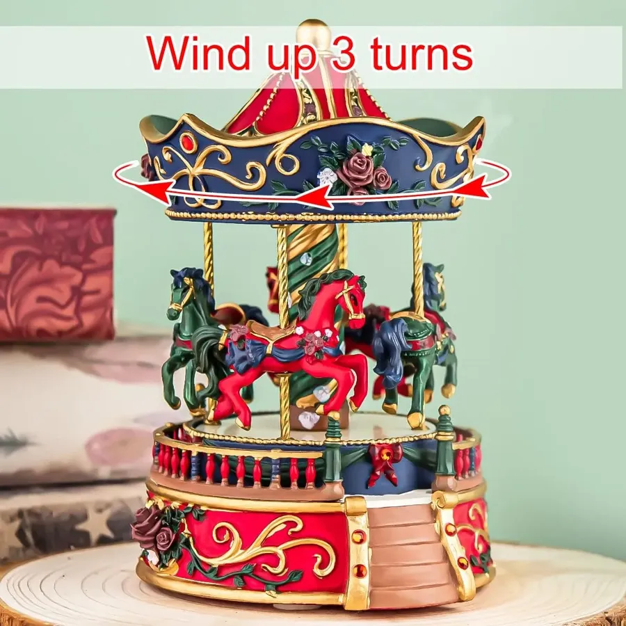 Carousel Horse Music Box for Girls