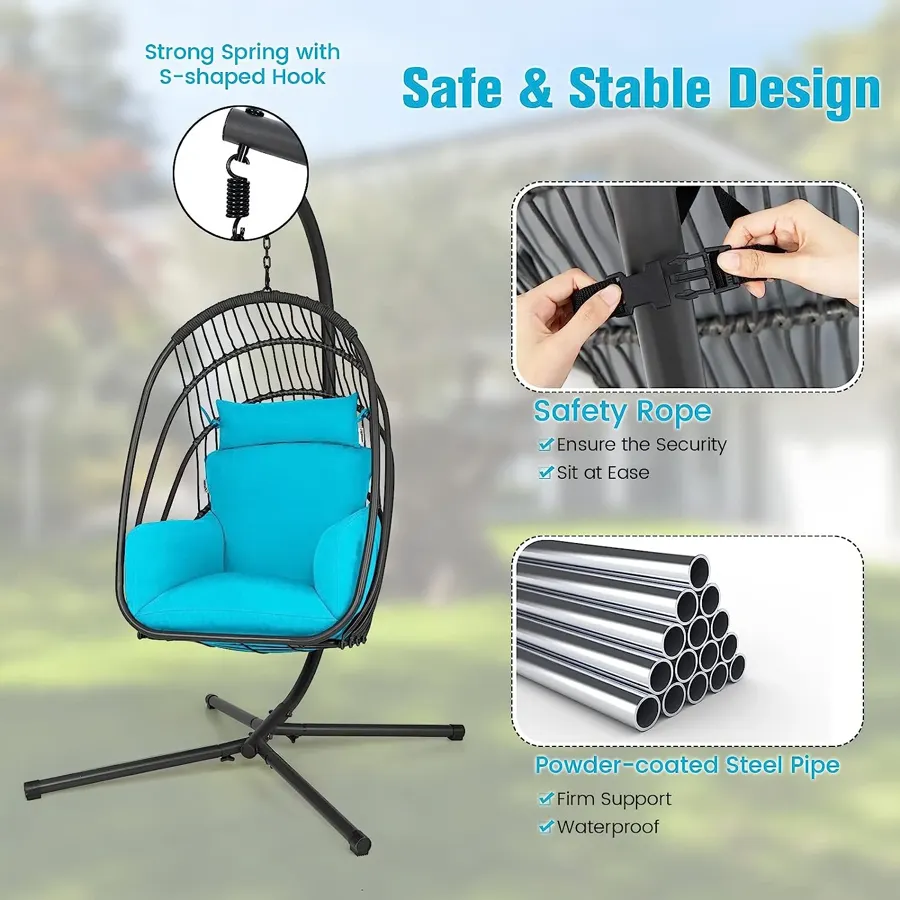 Egg Chair Hammock Stand - Hanging Swing with Stand