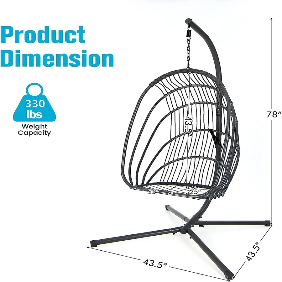 Egg Chair Hammock Stand - Hanging Swing with Stand