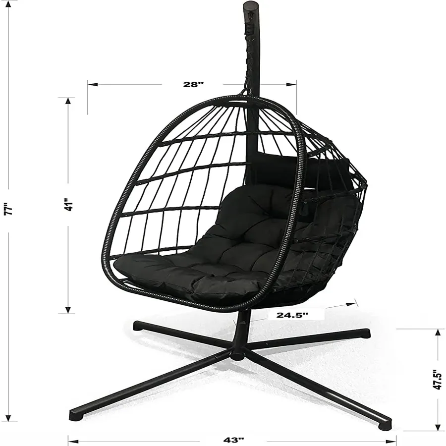 Outdoor Patio Hanging Chair - Hammock Swing Egg Chair