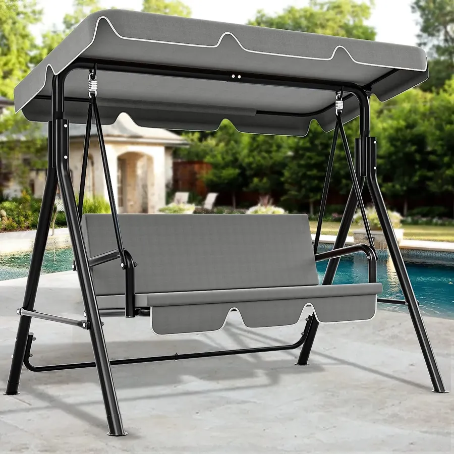 3-Seat Porch Swing | Outdoor Heavy Duty Patio Swing Chair