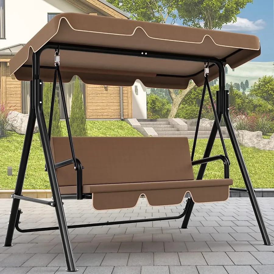 3-Seat Porch Swing | Outdoor Heavy Duty Patio Swing Chair