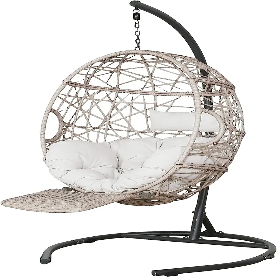 Outdoor Indoor Patio Wicker Hanging Basket Swing Chair