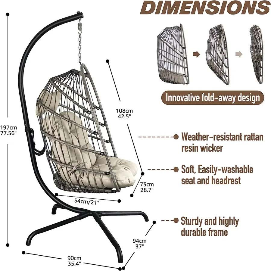 Egg Chair | Wicker Rattan Hanging Chair Swing Chair