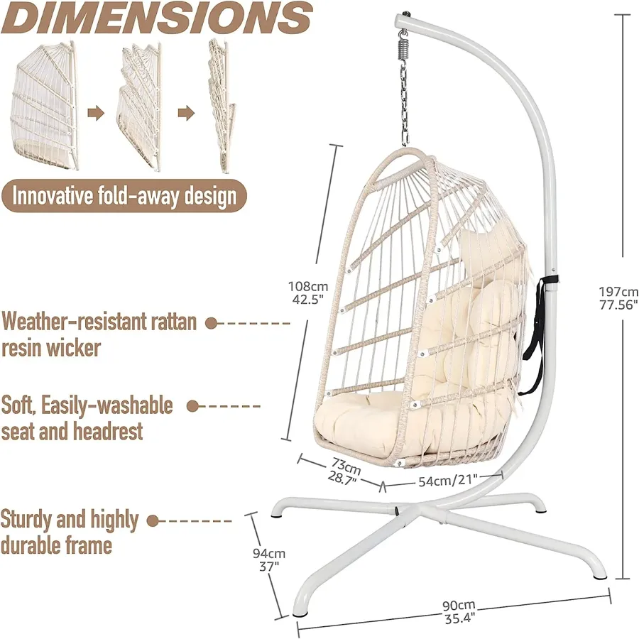 Egg Chair | Wicker Rattan Hanging Chair Swing Chair