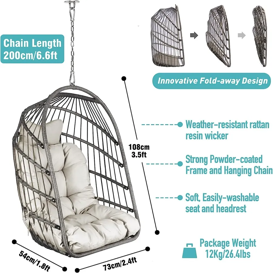 Egg Chair | Wicker Rattan Hanging Chair Swing Chair