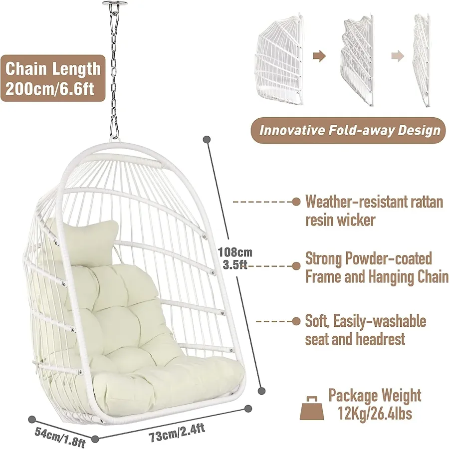 Egg Chair | Wicker Rattan Hanging Chair Swing Chair