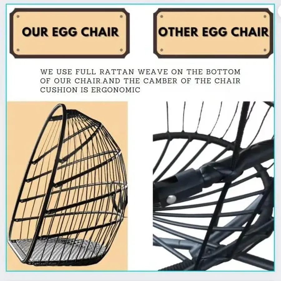 Hanging Egg Chair with Cushion and Pillow