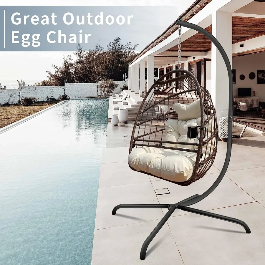 Hanging Egg Chair with Cushion and Pillow