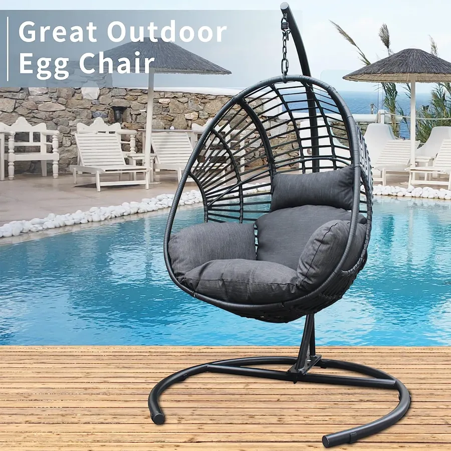 Hanging Egg Chair with Cushion and Pillow