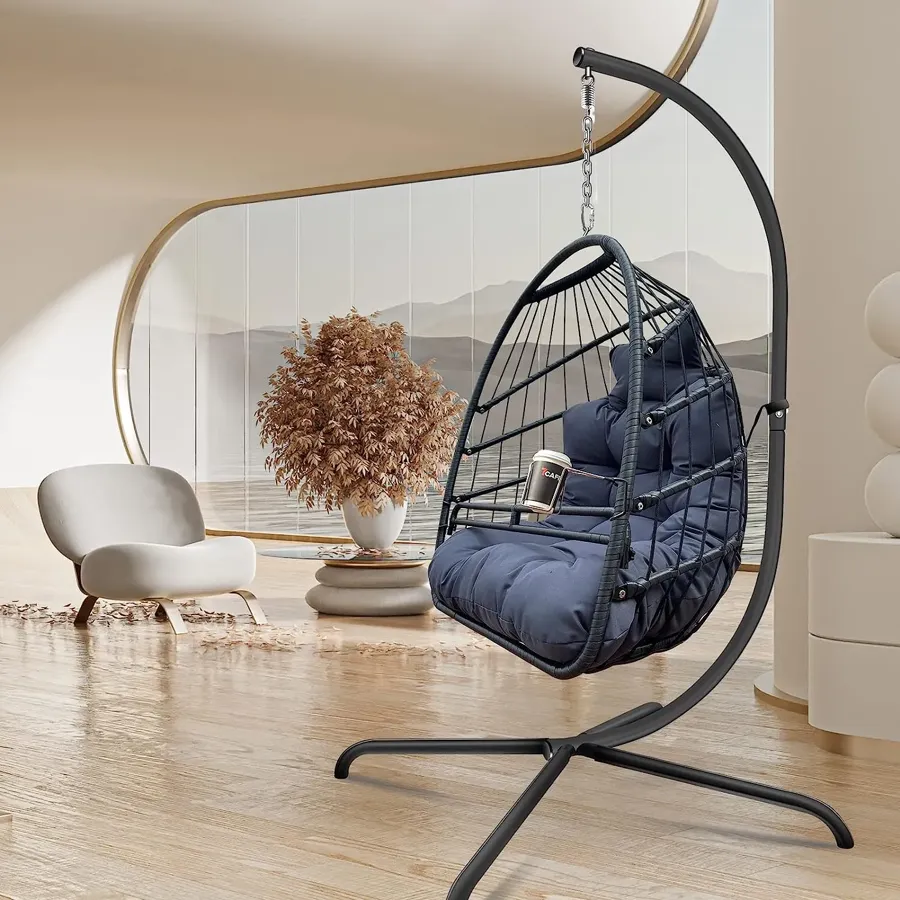 Hanging Egg Chair with Cushion and Pillow