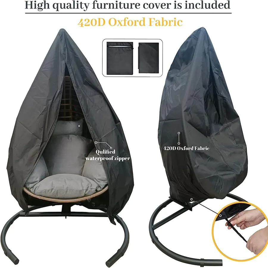 Hanging Egg Chair with Cushion and Pillow