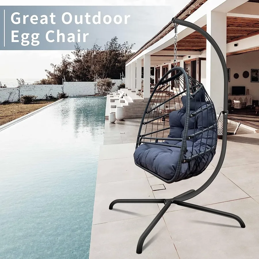 Hanging Egg Chair with Cushion and Pillow