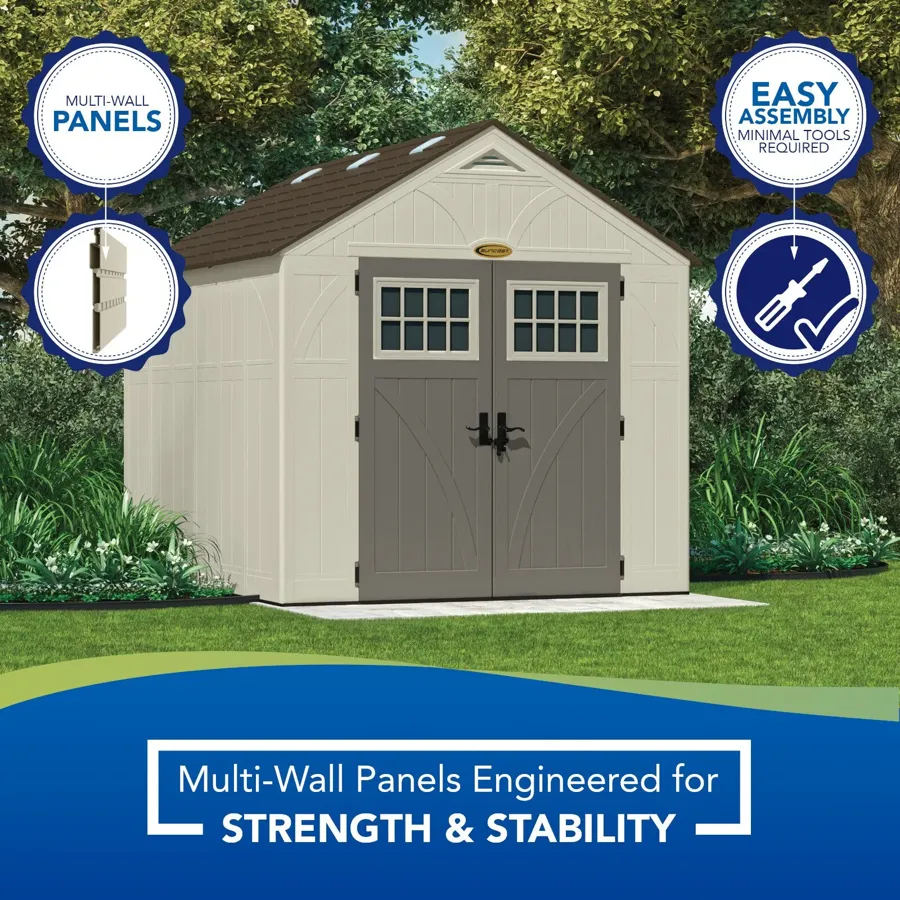 Outdoor Vanilla 8 ft. W x 10 ft. D Plastic Storage Shed