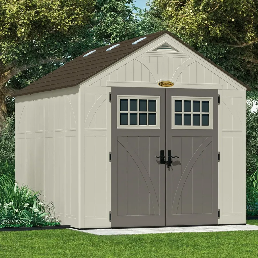 Outdoor Vanilla 8 ft. W x 10 ft. D Plastic Storage Shed