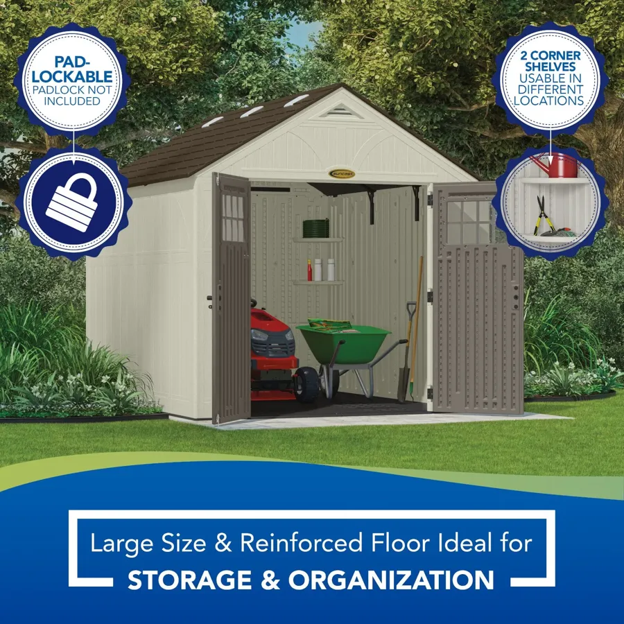 Outdoor Vanilla 8 ft. W x 10 ft. D Plastic Storage Shed