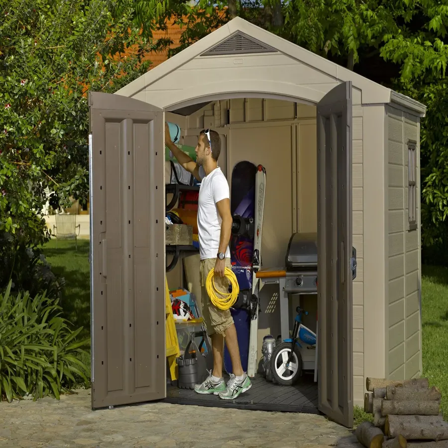 Factor 8 ft. W x 6 ft. D Plastic Storage Shed