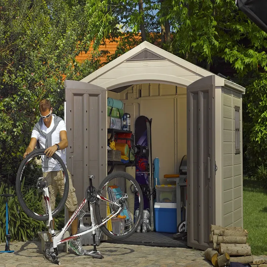 Factor 8 ft. W x 6 ft. D Plastic Storage Shed