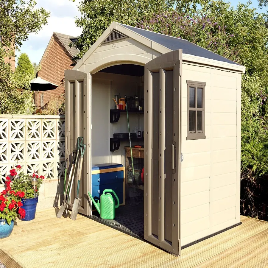 Factor 8 ft. W x 6 ft. D Plastic Storage Shed