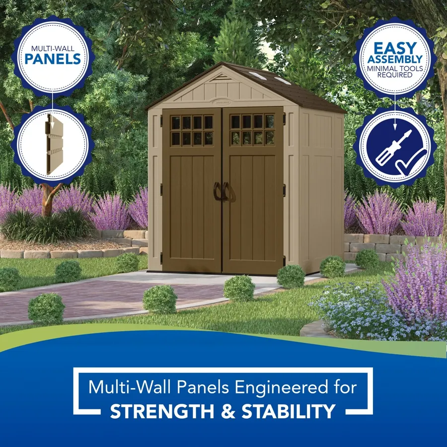 6 ft. 3 in. W x 5 ft. 6 in. D Resin Storage Shed