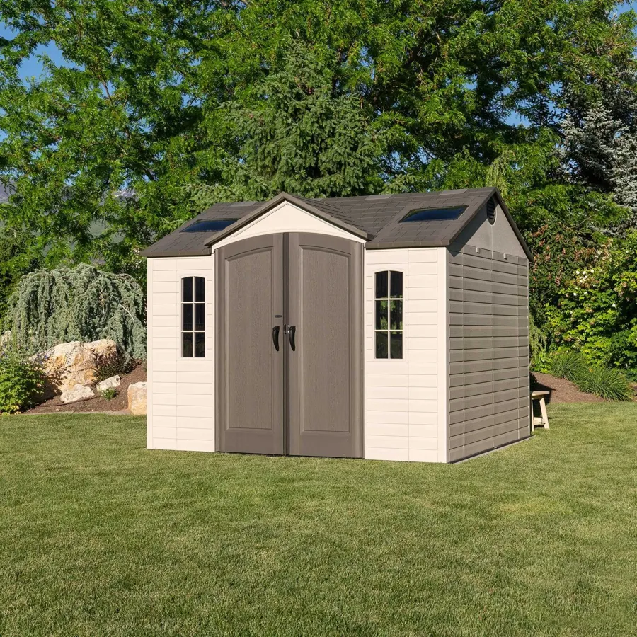 Side 10 ft. W x 8 ft. D Plastic Storage Shed