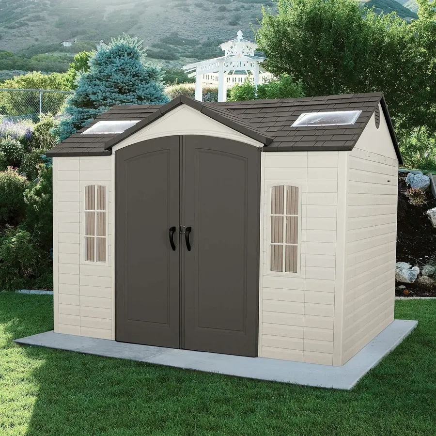 Side 10 ft. W x 8 ft. D Plastic Storage Shed