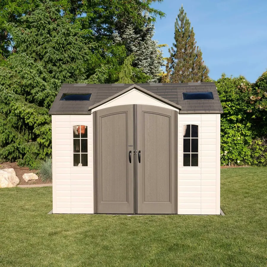 Side 10 ft. W x 8 ft. D Plastic Storage Shed