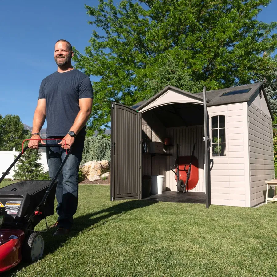 Side 10 ft. W x 8 ft. D Plastic Storage Shed