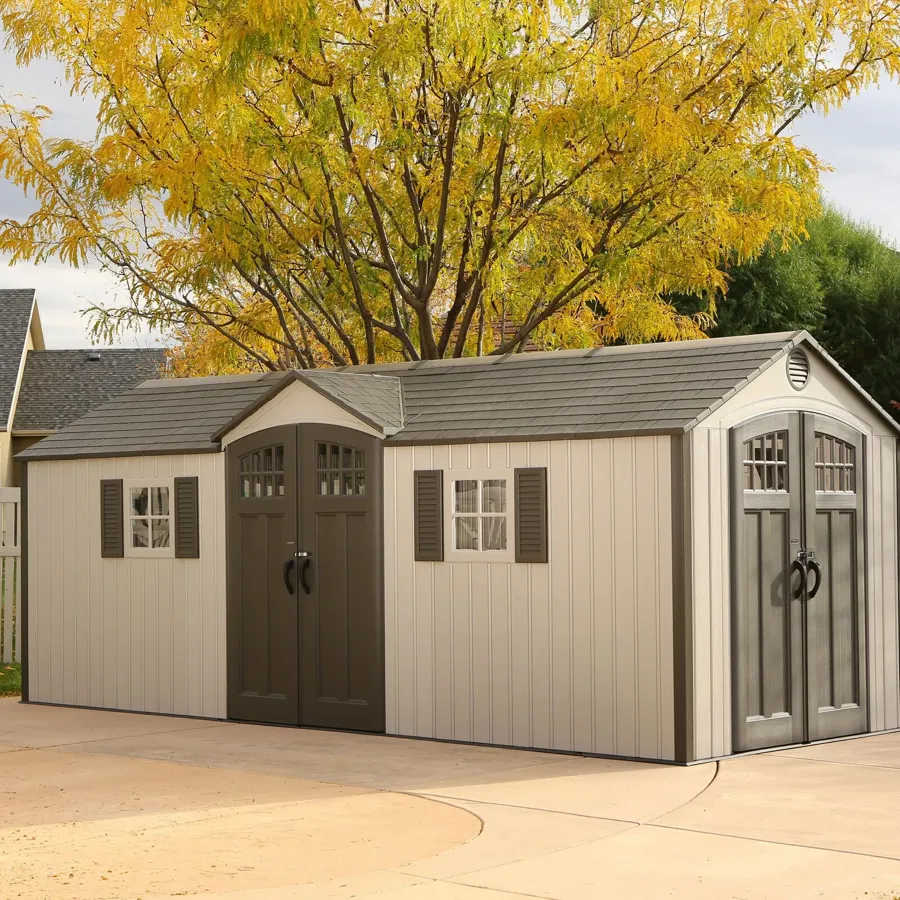 20 ft. W x 8 ft. D Plastic Storage Shed