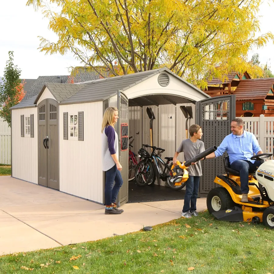 20 ft. W x 8 ft. D Plastic Storage Shed